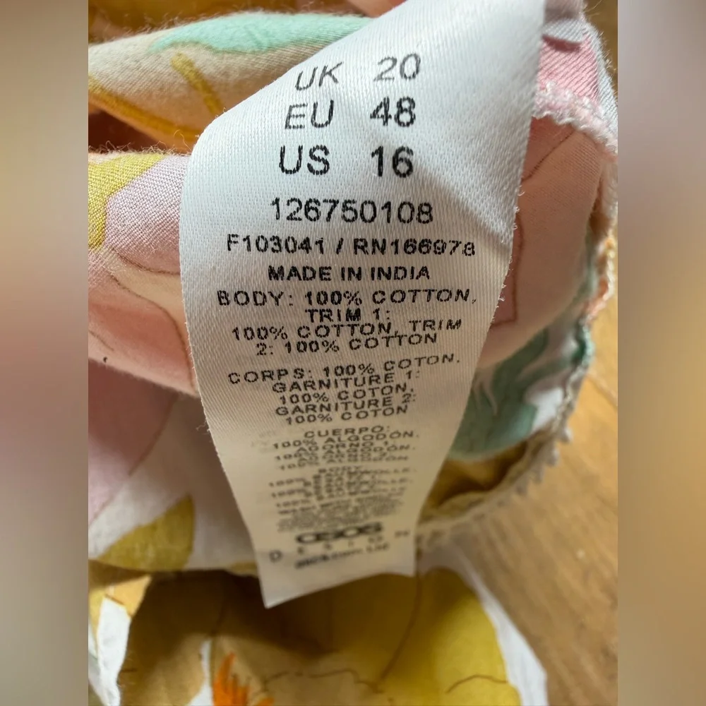 ASOS DESIGN curve ruffle maxi sundress featuring a retro floral print - size 16 - Picture 6 of 15